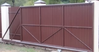 Купить откатные ворота из профнастила Куйбышев, цена от 1764 руб.